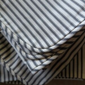 King Duvet Set With Shams Black And Cream Ticking Stripe Made In USA